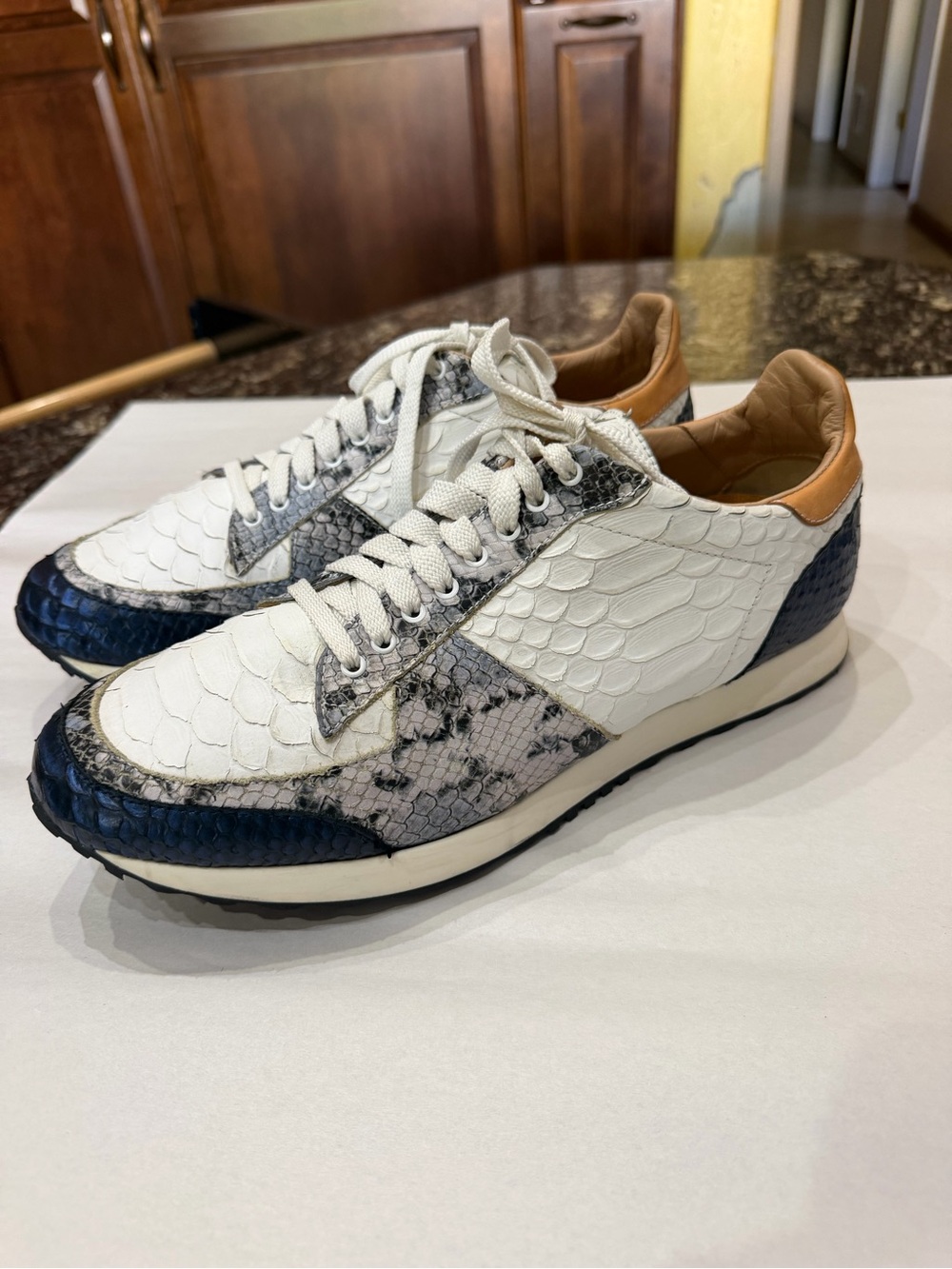 Fabrice Tardieu Men’s leather Snakeskin Sneakers 43.5